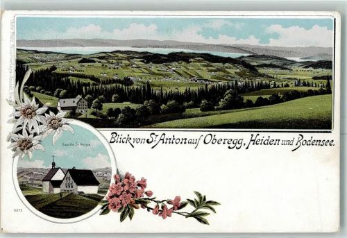 St Anton Oberegg Blick von St. Anton auf Oberegg Heiden und Bodensee Kapelle St. Anton