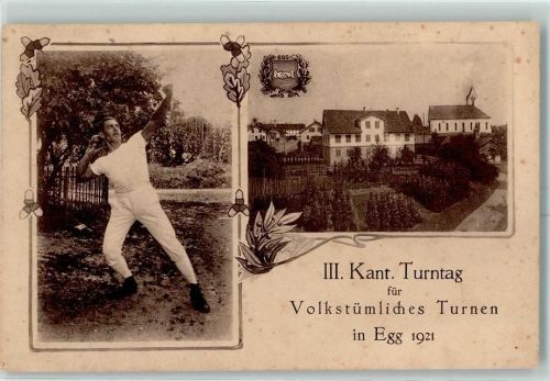 Egg 1921 III. Kant. Turntag für Volkstümliches Turnen Kugelstosser