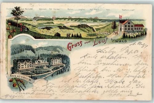 Lauf 1901 Gasthaus zum Lauf Sanatorium