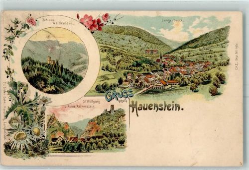 Hauenstein-Ifenthal 1901 Schloss Waldenberg Langenbruck St. Wolfgang und Ruine Falkenstein