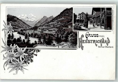 Emdthal Heustrichbad Edelweiss Lithographie