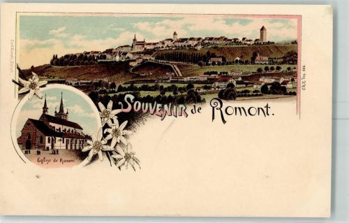 Romont FR Eglise de Romont Lithographie
