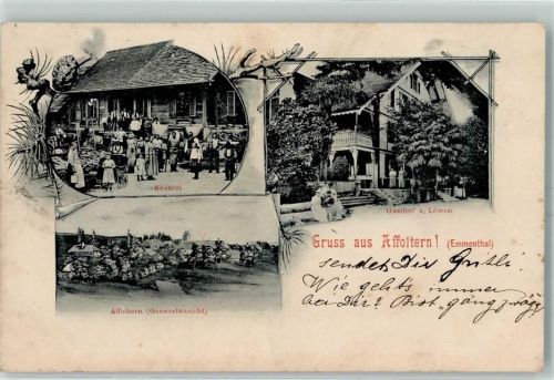 Affoltern im Emmental 1899 Käserei Gasthaus zum Löwen AK