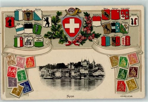 Nyon 1911 Wappen Briefmarken Lithographie