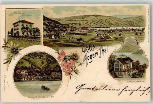 Aegerisee 1899 Kinderheim Grossmatt Pension Hürlimann am See Ruderboot Kindersanatorium