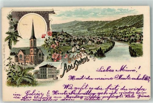 Adliswil 1899 Kirche Sekundarschulhaus Verlag Künzli Nr 1130