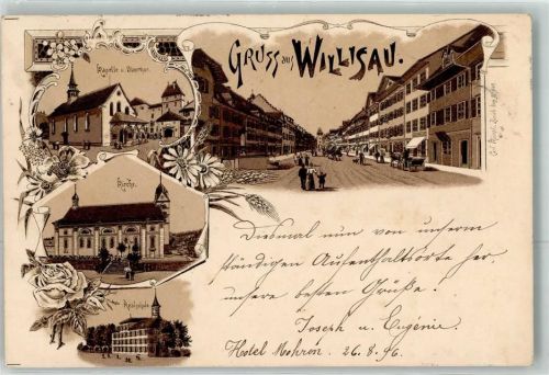 Willisau 1896 Kapelle Obertor Kirche Realschule Verlag Künzli Nr 649