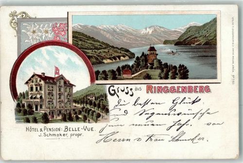 Ringgenberg BE 1899 Hotel Pension Belle-Vue J. Schmoker