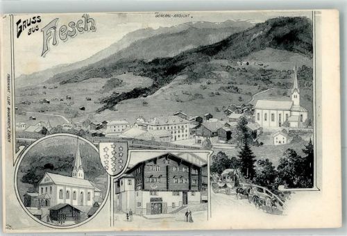 Fiesch Kirche Wappen Postkutsche