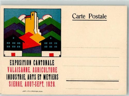 Sierre 1928 Exposition Cantonale Valaisanne Agriculture Industrie Arts et Metiers