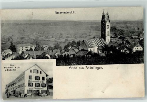 Andelfingen 1907 Haus Meisterhans & Cie Zum Lindenthal Kirche