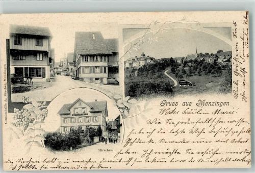 Menzingen 1902 Hotel Gasthaus Hirschen