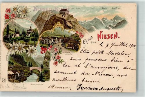 Niesen 1901 Dorsstrasse Wimmis Wimmisbrücke Verlag Künzli Nr 4905