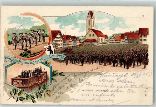 Hundwil 1901 Landsgemeindegruss Kapelle