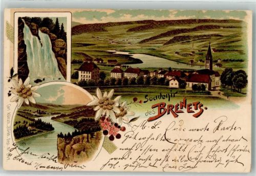 Les Brenets 1900 Wasserfall Verlag Künzli Nr 1941