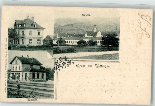 Wettingen 1905 Kloster Bahnhof Cafe Gasthaus