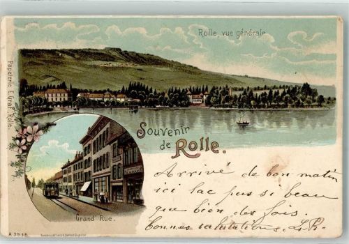 Rolle 1900 Grand Rue Strassenbahn