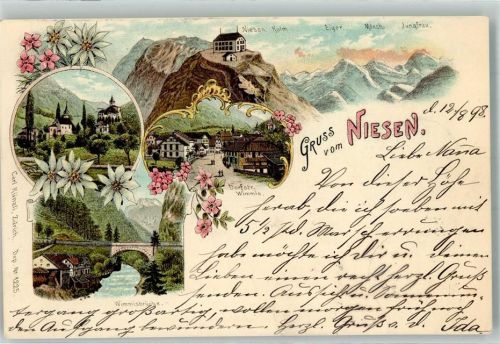 Niesen 1898 Wimmisbrücke Dorfstraße Verlag Künzli Nr 1225