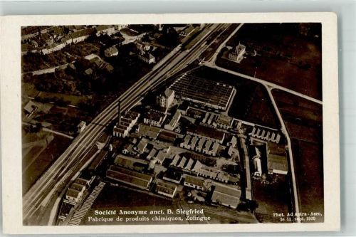 Zofingen 1923 Fliegeraufnahme Fabrique de produits chimiques Societet Anonyme anct. B. Siegfried