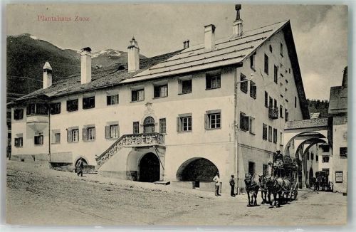 Zuoz 1911 Plantahaus Postkutsche