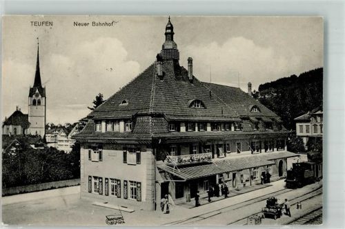 Teufen AR 1915 Neuer Bahnhof Eisenbahn