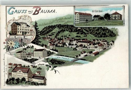 Bauma Lithographie Grünthal Postamt beschnitten