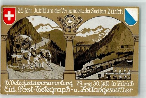 Zürich 1916 16. Delegiertenversammlung der Eidg. Post-Telegraph-und Zollangestellten