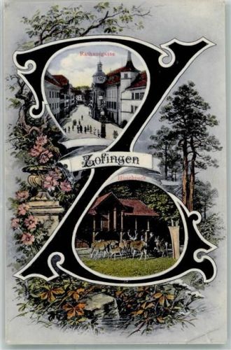 Zofingen Buchstaben AK Rathausgasse Hirschpark Feldpost 41 III. Comp. I. Zug