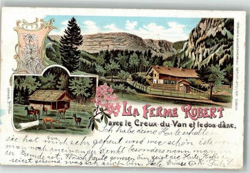 Noiraigue 1903 La Ferme Robert Creux du Van