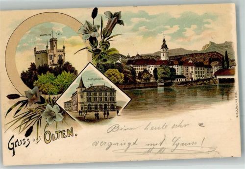 Olten 1899 Postgebäude Wartburg Säli-Schlössli