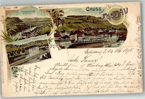 Eglisau 1897 Kurhaus Eisenbahnbrücke