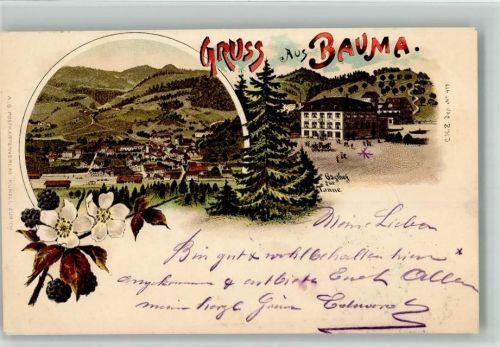 Bauma 1905 Gasthaus Zur Tanne Lithographie Verlag Künzli