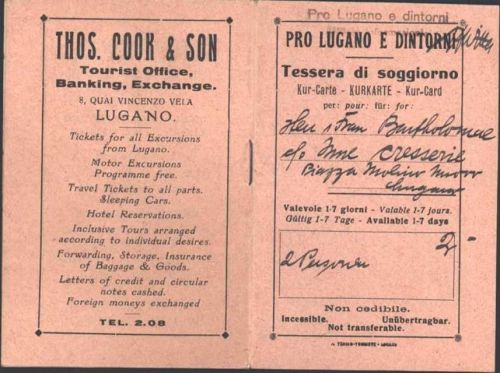 Lugano Alte Kurkarte