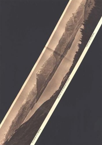 Heiligenschwendi Panorama von der Haltenegg aus gesehen 4-fach geklappt ca 80cm x 11cm Hotel Haltenegg