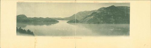 Zug Schönegg Bürgenstock Panoramakarte 28,2 cm lang In der Mitte geteilt in 2 Hälften