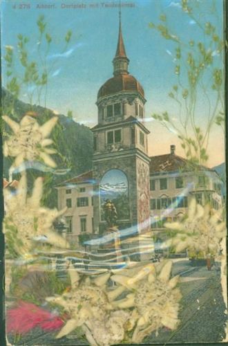 Altdorf UR echte Blumen hinter Folie mit Rissen