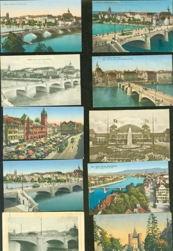 Basel Lot mit 18 AK Straßenbahn
