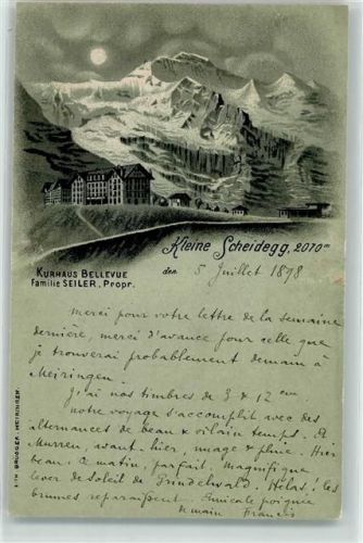 Kleine Scheidegg 1898 Kurhaus Bellevue Fam. Seiler