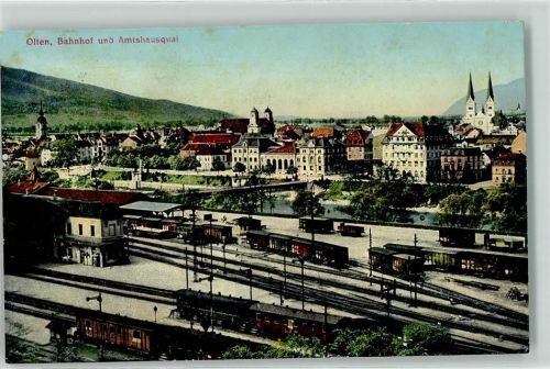 Olten Bahnhof und Amtshausquai Dampflokomotive