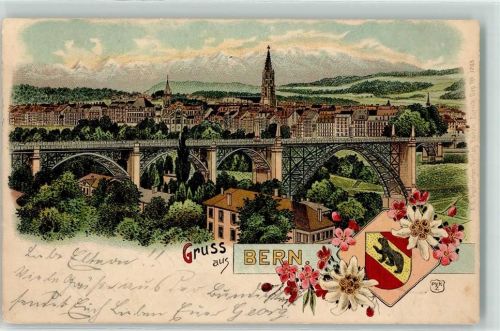 Bern 1901 Brücke Wappen