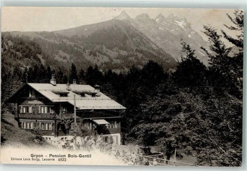 Gryon 1907 Pension Bois-Gentil Hüttenstempel