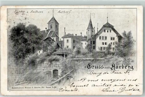 Aarberg 1904 Kirche Amtsaus sign August Kunz