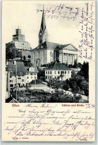 Uster 1903 Schloss und Kirche