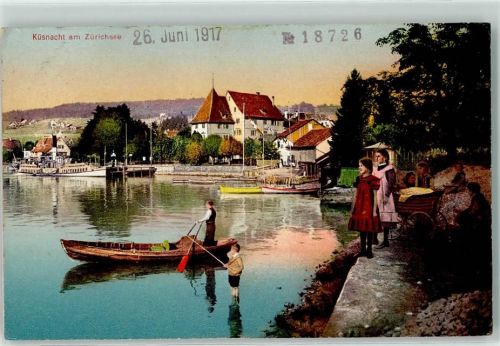 Küsnacht ZH Ruderboot Kinderwagen Seitenraddampfer