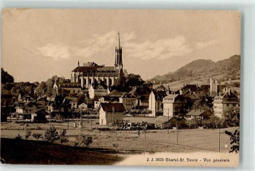 Châtel-St-Denis 1918 Bahnhof Bahnlinie