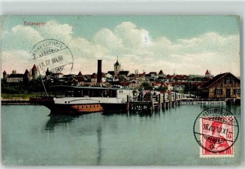 Estavayer-le-Lac 1910 Seitenraddampfer