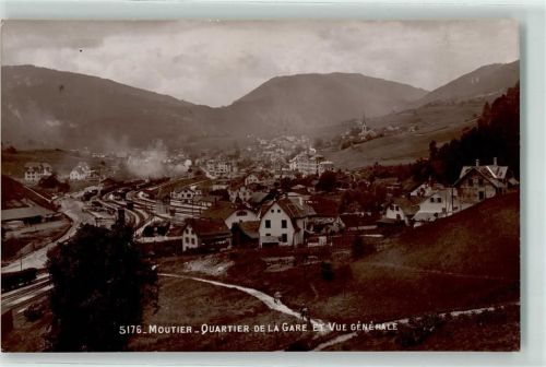 Moutier 1913 Quartier de la Gare Bahnhof Bahnlinie