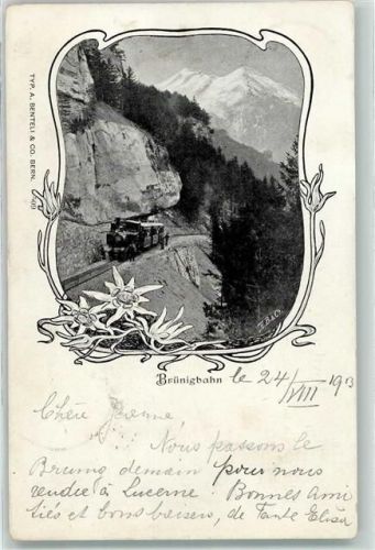 Brünig 1913 Brünigbahn Ort handschriftlich