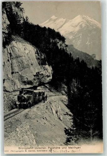 Brünig 1909 Brünigbahn zwischen Passhöhe und Meiringen