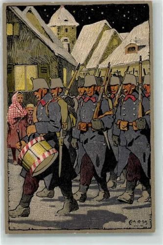 1915 Winter Soldant Uniform Trommler Feldpostkarte Schweizer Grenzbesetzung ab Frontiere sign. Moos